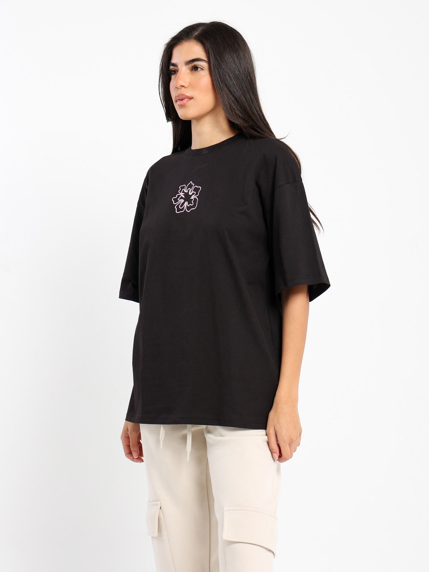 Oversized Half Sleeves Tee with Place Print