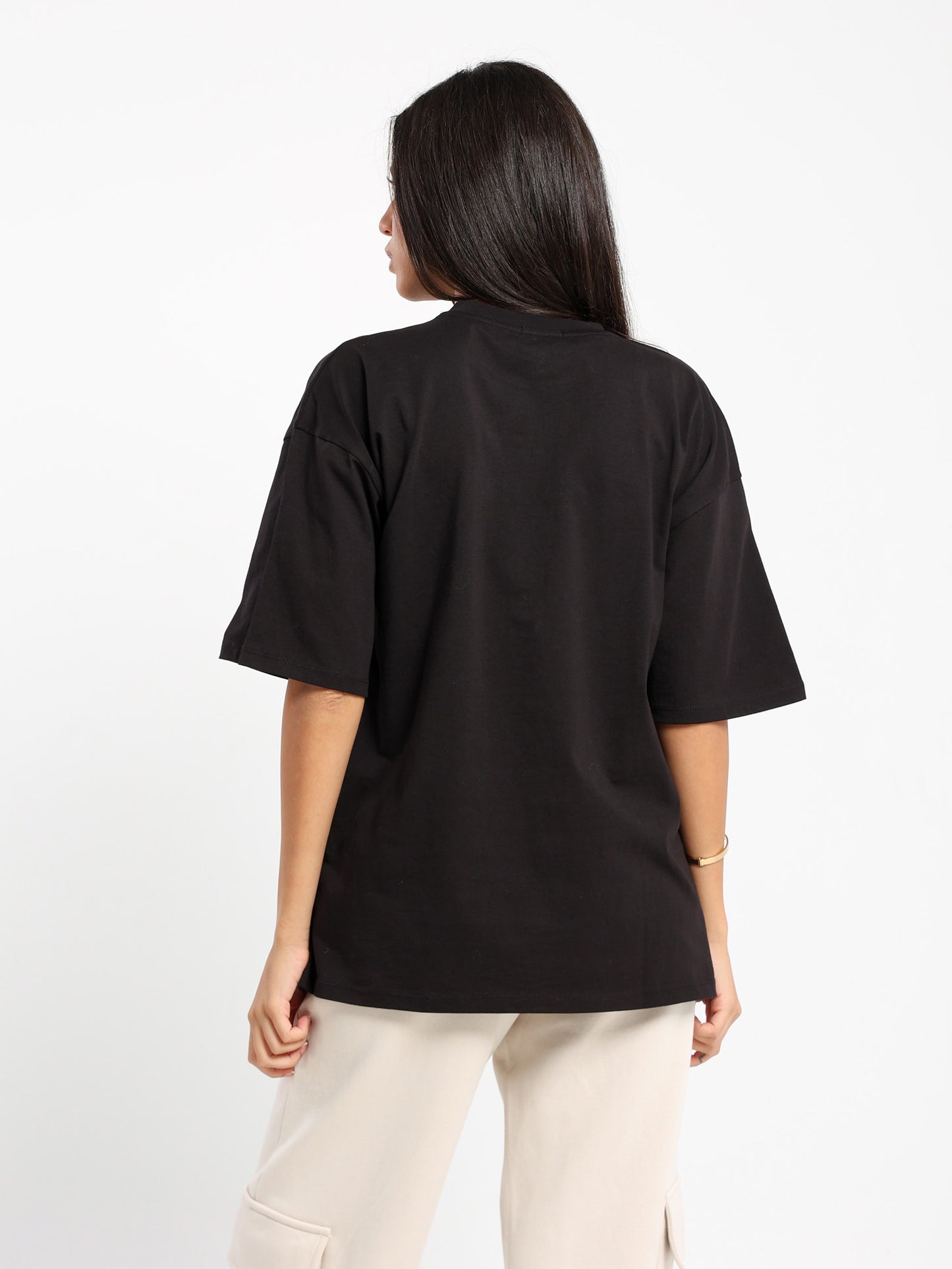 Oversized Half Sleeves Tee with Place Print