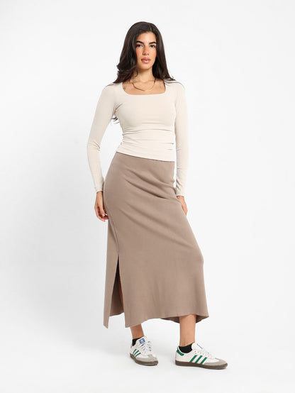 Loose Midi Tricot Skirt