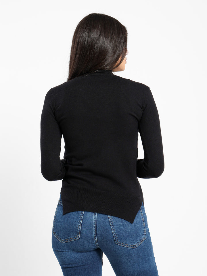 Fitted Long Sleeves Turtle Neck