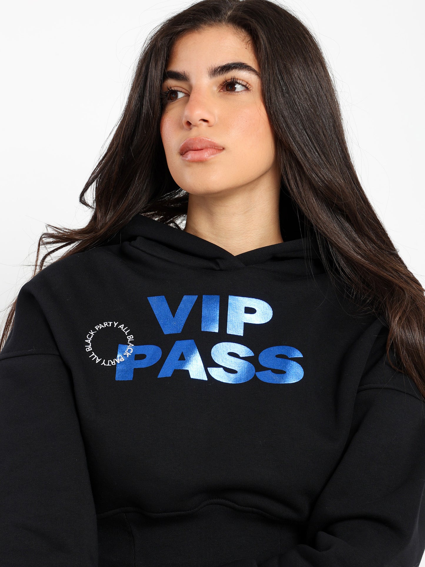 Silver Thick Embroidered Corset Hoodie