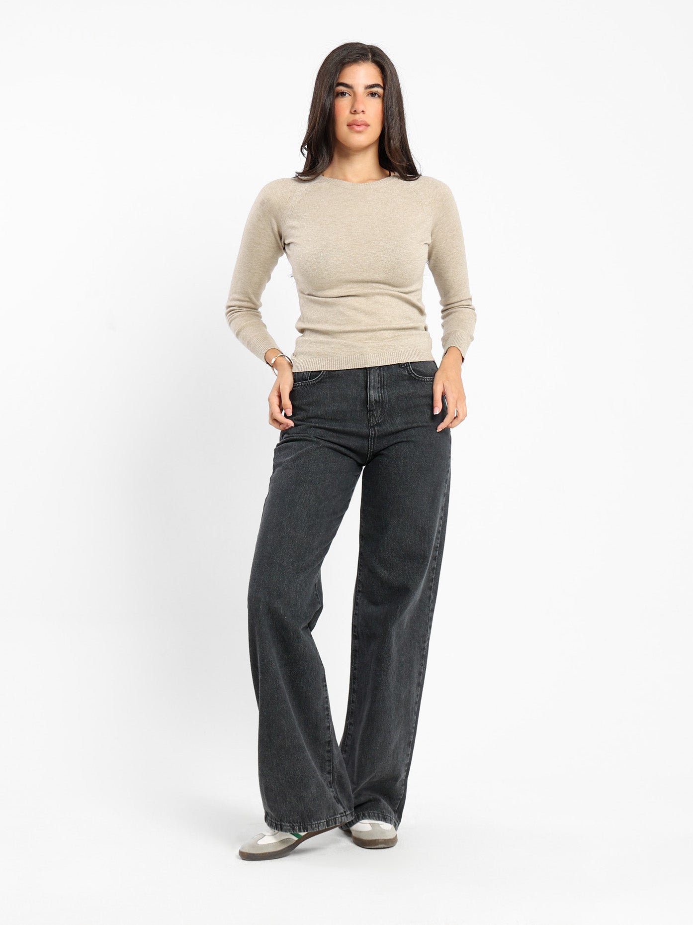 Cropped Round Neck Top