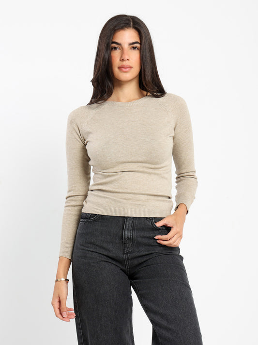 Cropped Round Neck Top