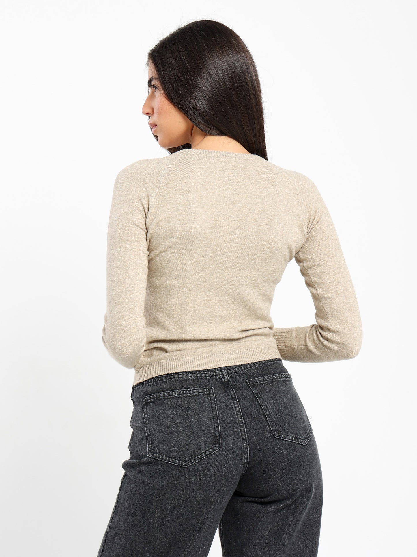 Cropped Round Neck Top