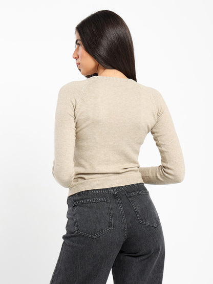 Cropped Round Neck Top