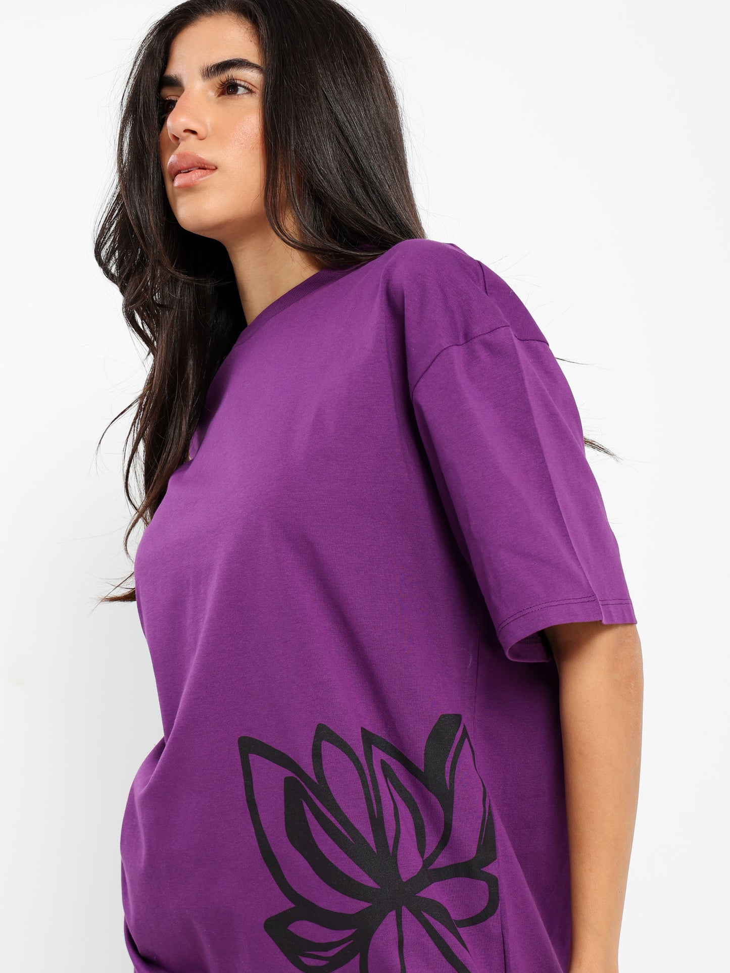 Oversized Half Sleeves Tee with Place Print