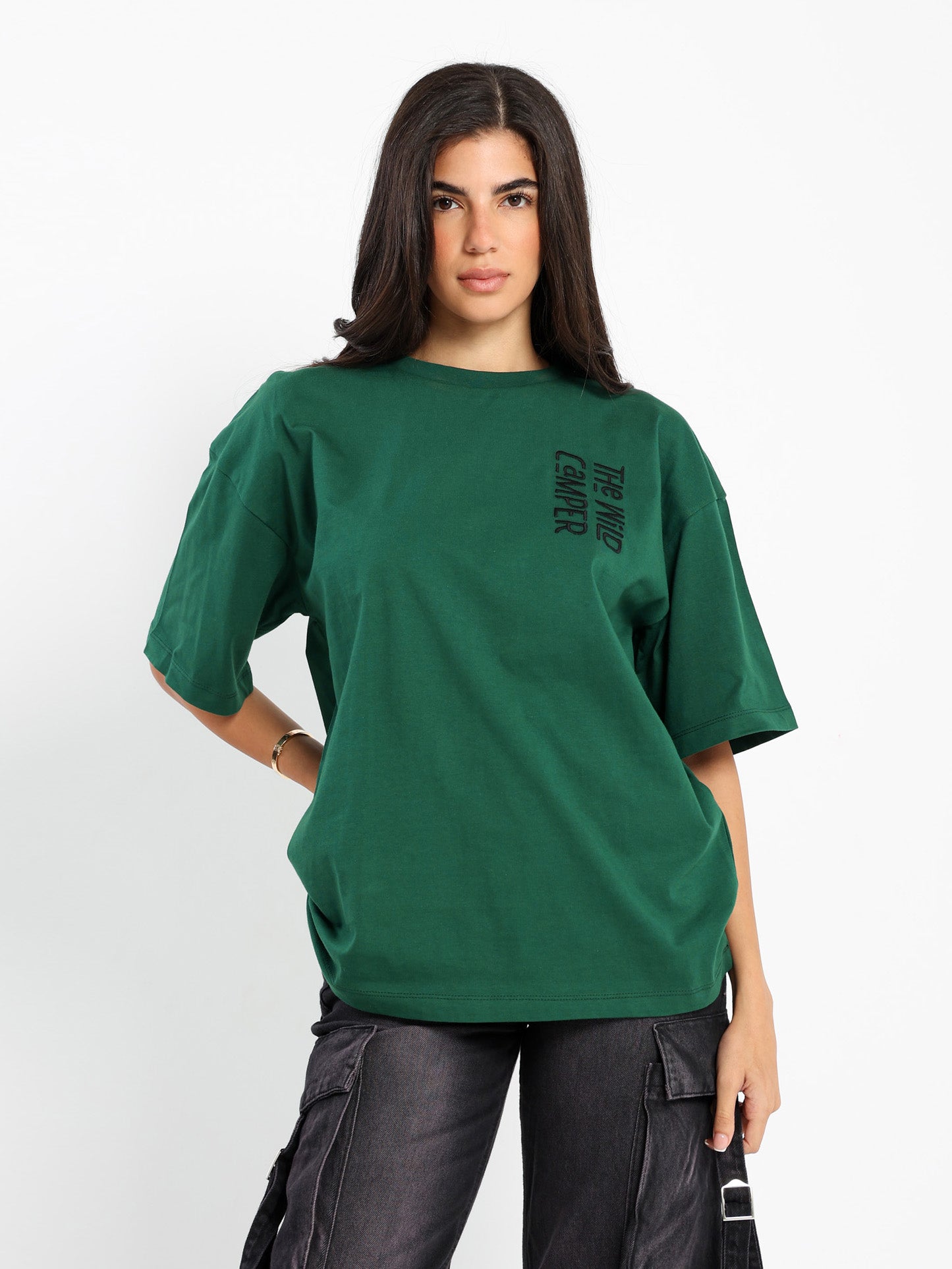 Oversized Half Sleeves Tee with Place Print