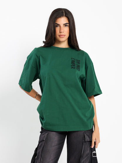 Oversized Half Sleeves Tee with Place Print