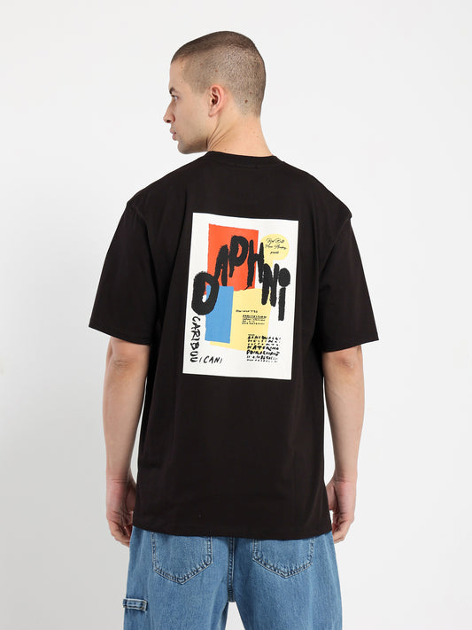 Squares and Sprayed Text T-Shirt - Outlet