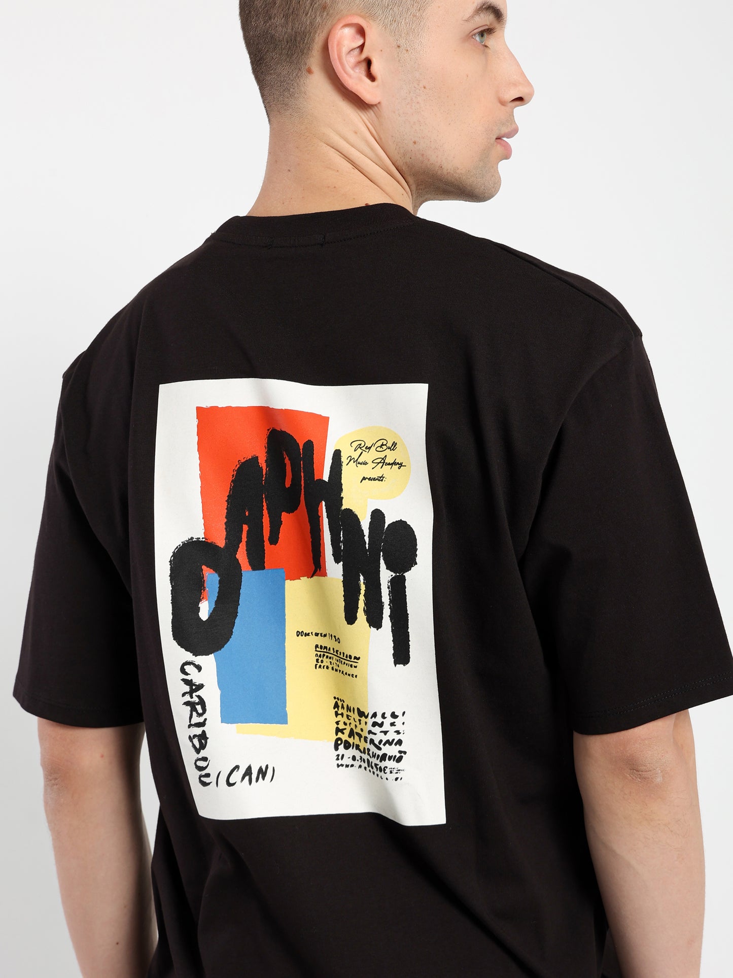 Squares and Sprayed Text T-Shirt - Outlet