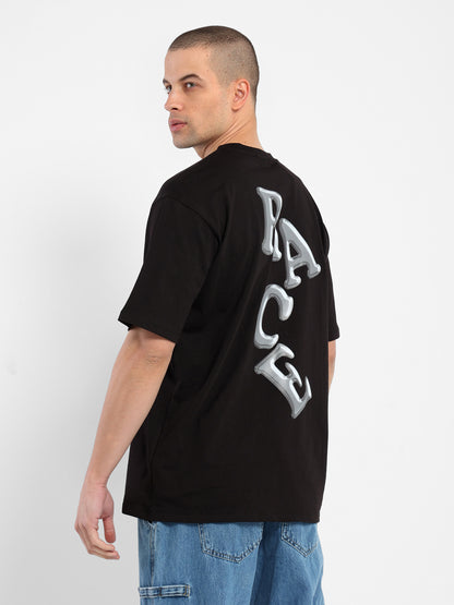 Oversized Half Sleeves T-Shirt with Place Print - Outlet