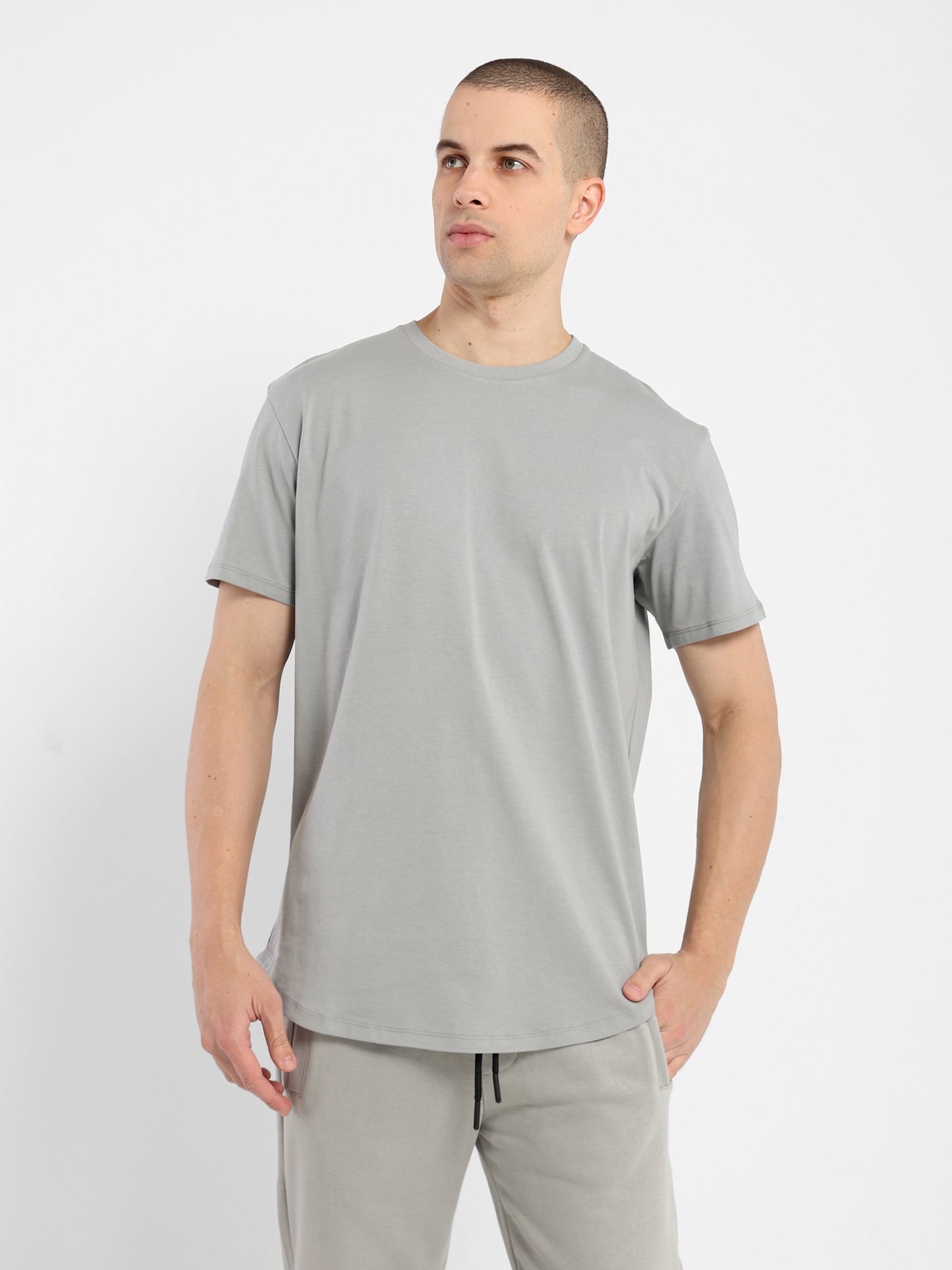 Basic Long Line Short Sleeve T-Shirt