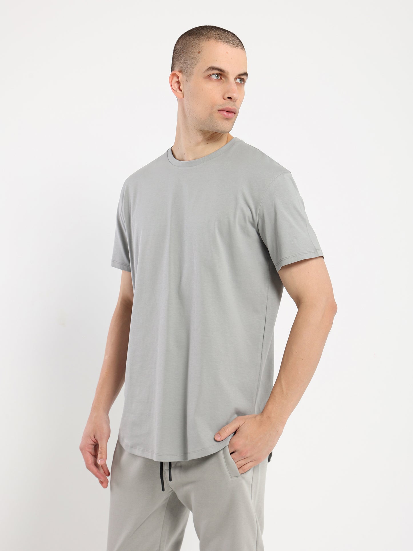 Basic Long Line Short Sleeve T-Shirt