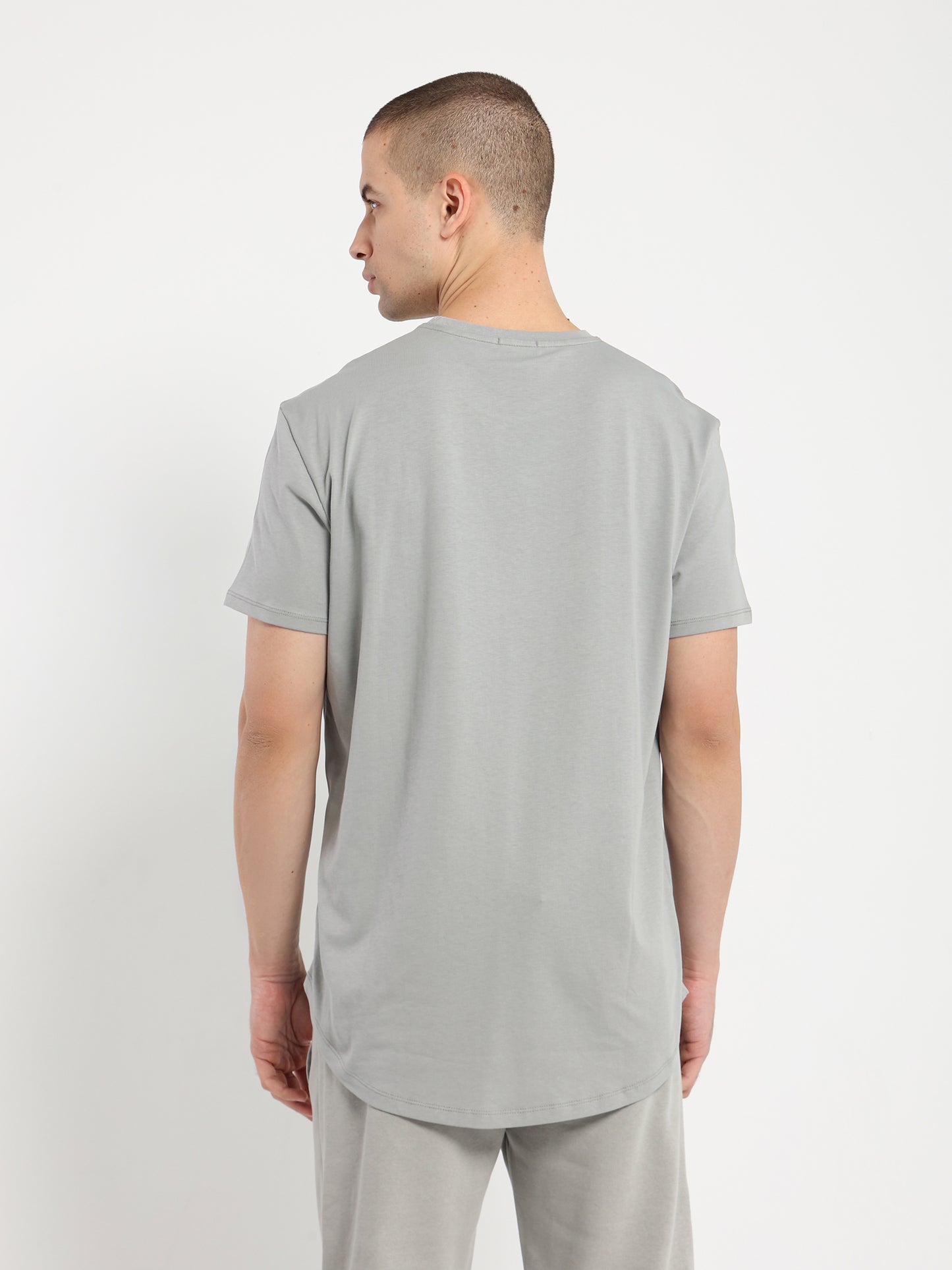 Basic Long Line Short Sleeve T-Shirt