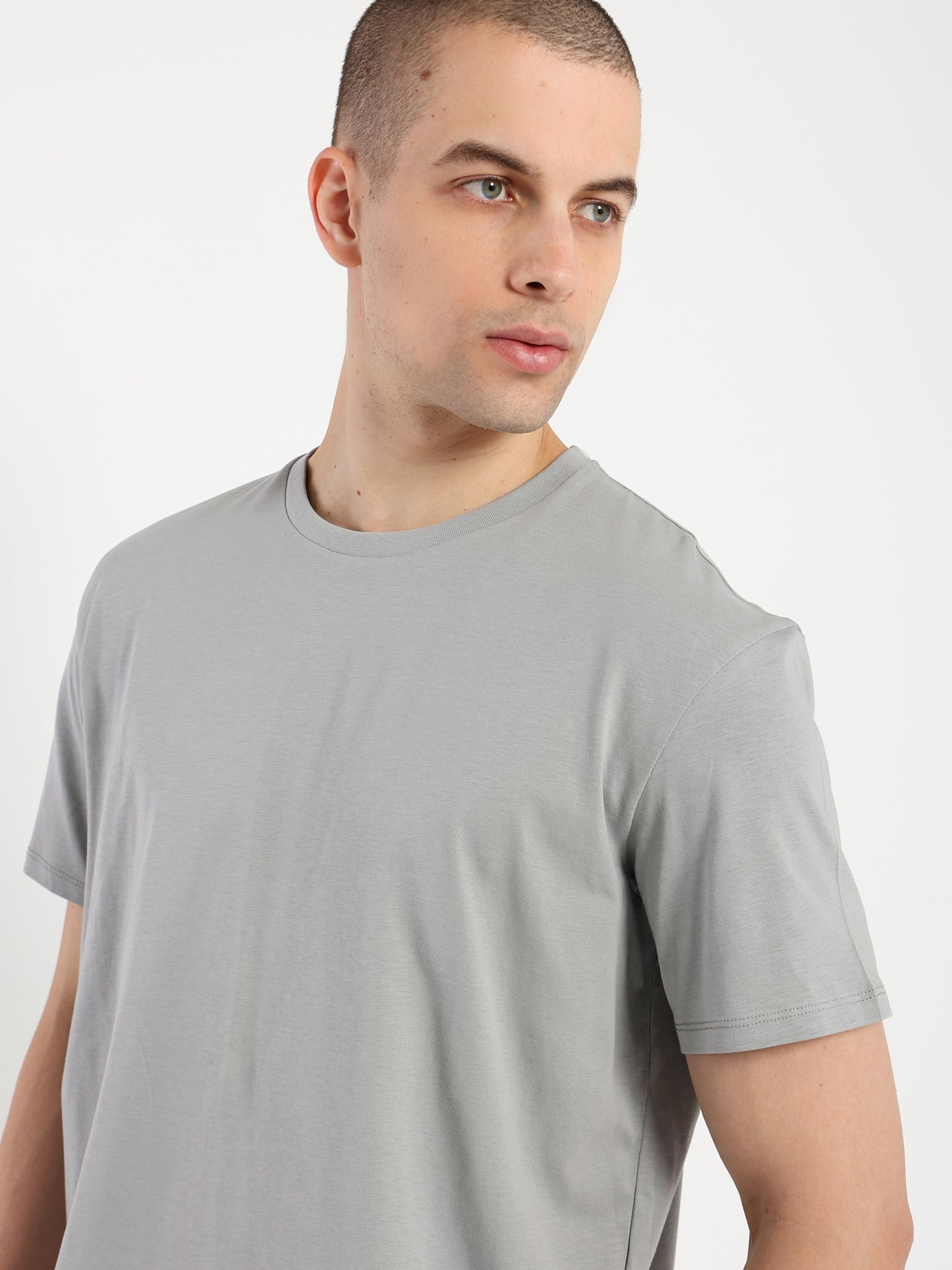 Basic Long Line Short Sleeve T-Shirt