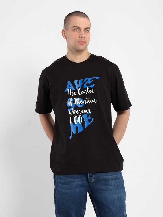 Sprayed Text 2 Colors T-Shirt - Outlet