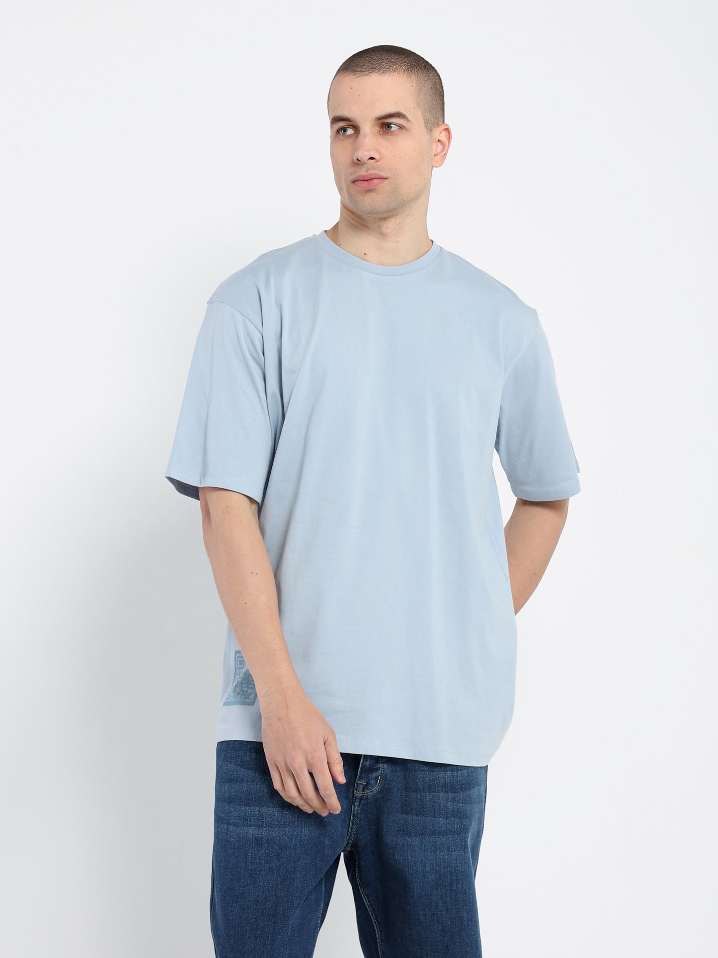 Barcode Back and Front Print T-Shirt - Outlet