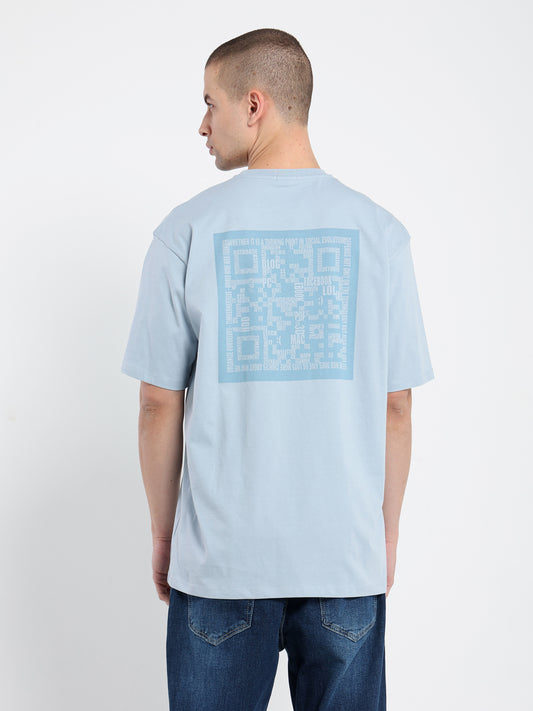 Barcode Back and Front Print T-Shirt - Outlet