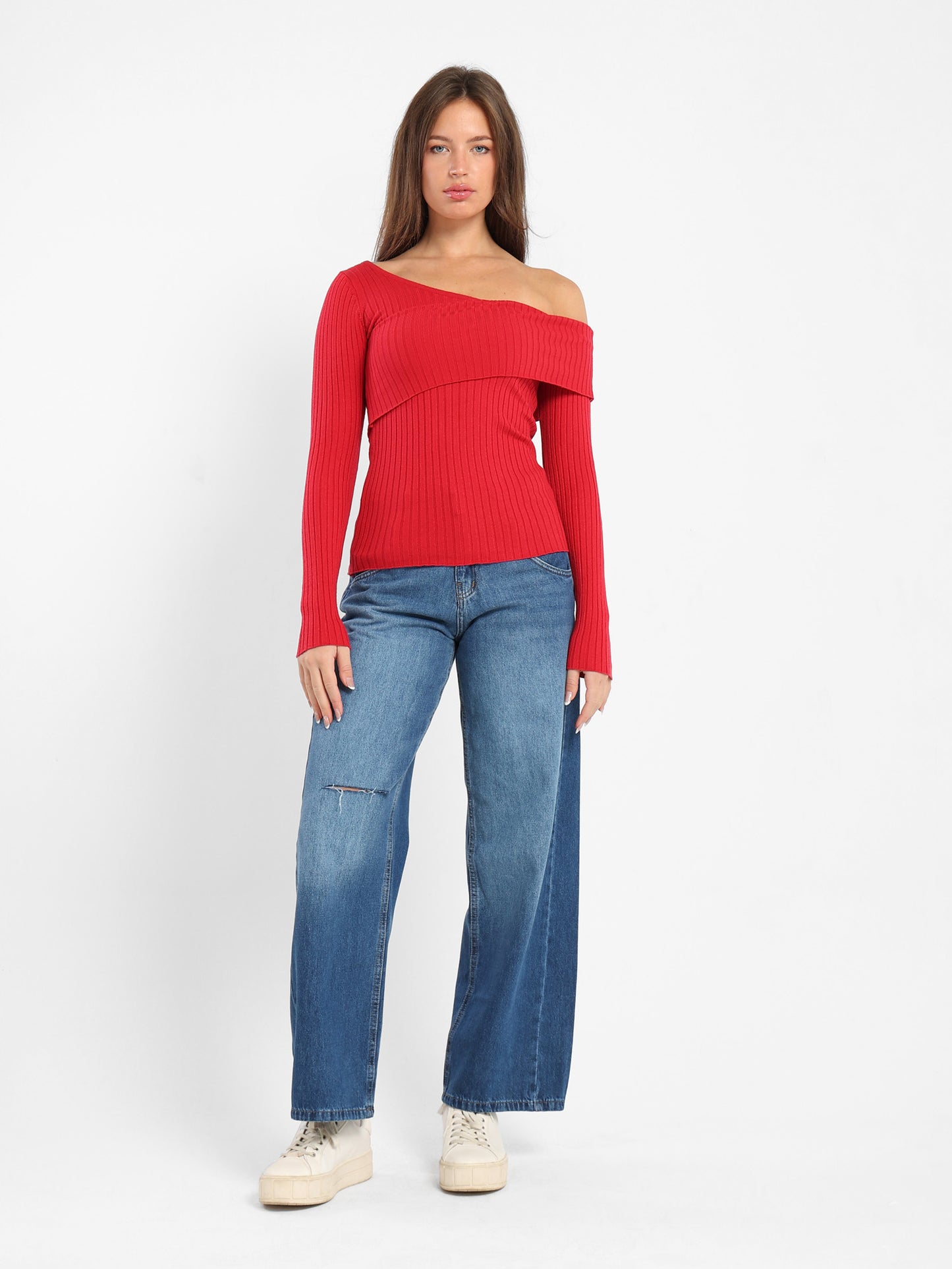 Fitted Ribbed Long Sleeves Top