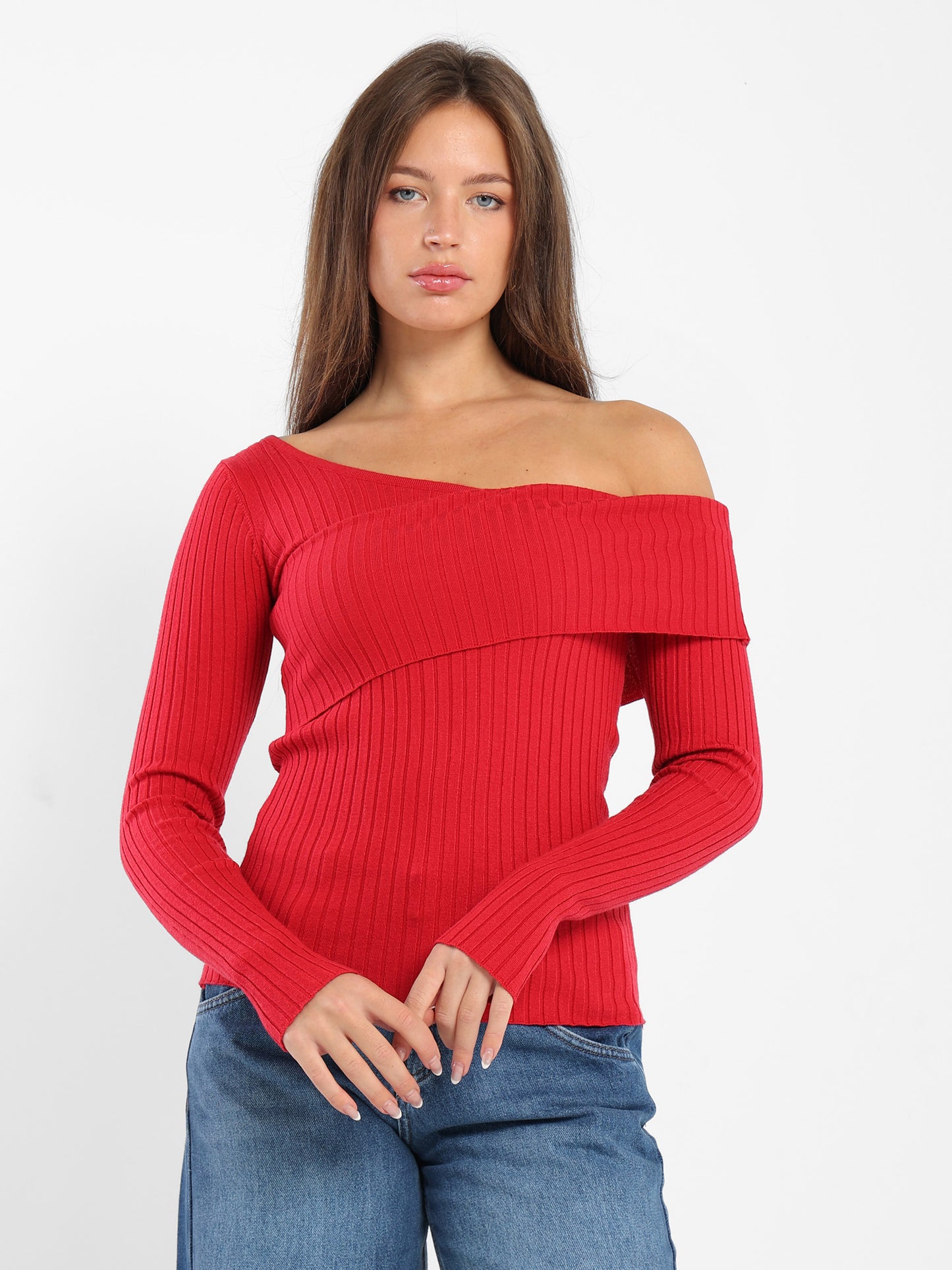 Fitted Ribbed Long Sleeves Top