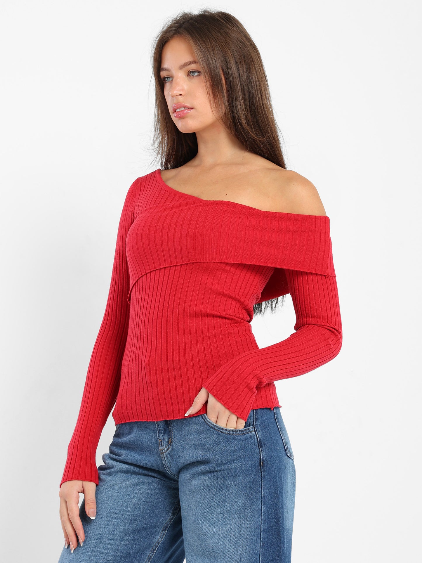 Fitted Ribbed Long Sleeves Top