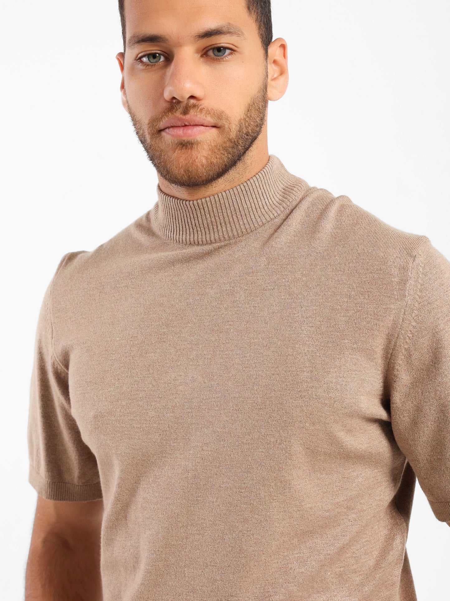 Mock Neck Tricot T-Shirt - Outlet