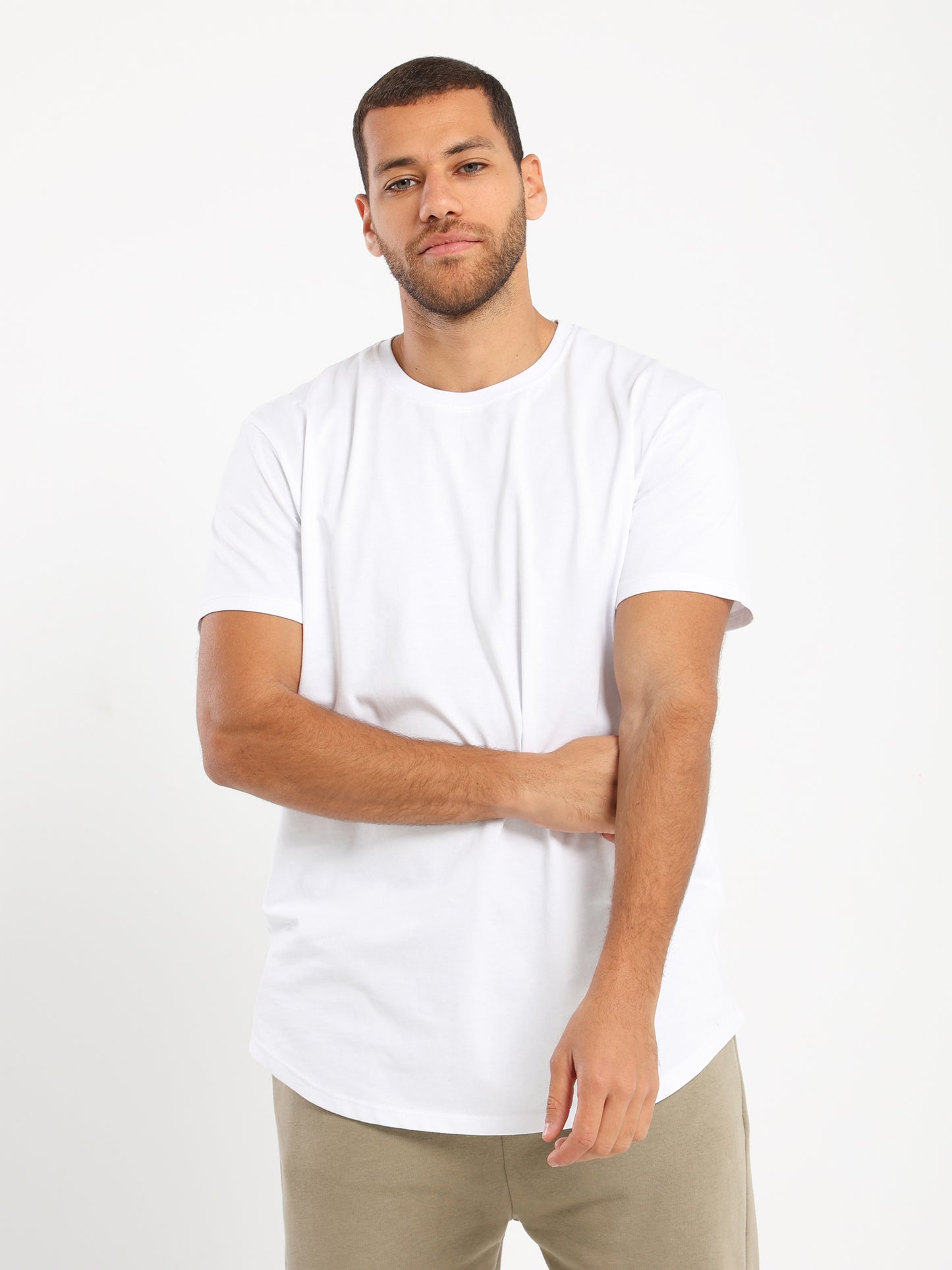 Basic Long Line Short Sleeve T-Shirt