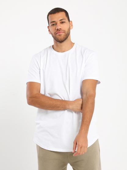 Basic Long Line Short Sleeve T-Shirt