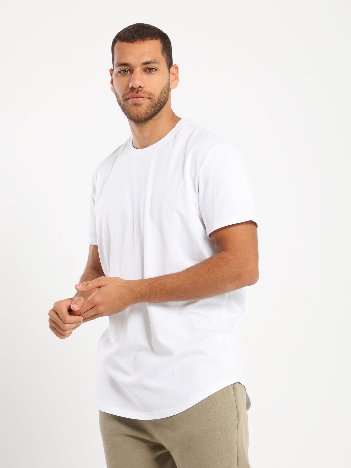 Basic Long Line Short Sleeve T-Shirt
