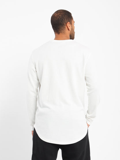 Textured Long Fit Long Sleeves T-Shirt