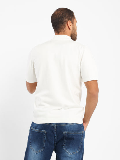 Mock Neck Tricot T-Shirt - Outlet