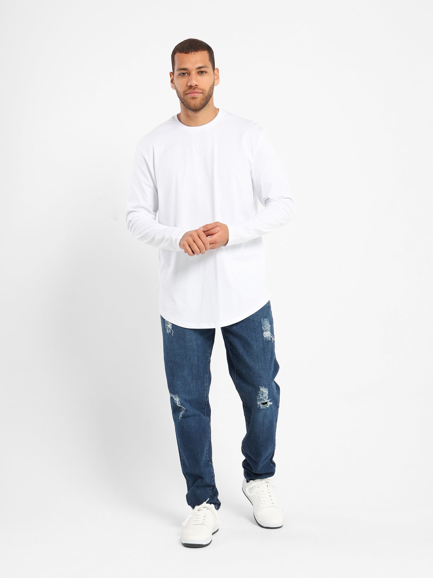 Basic Long Line Long Sleeve T-Shirt