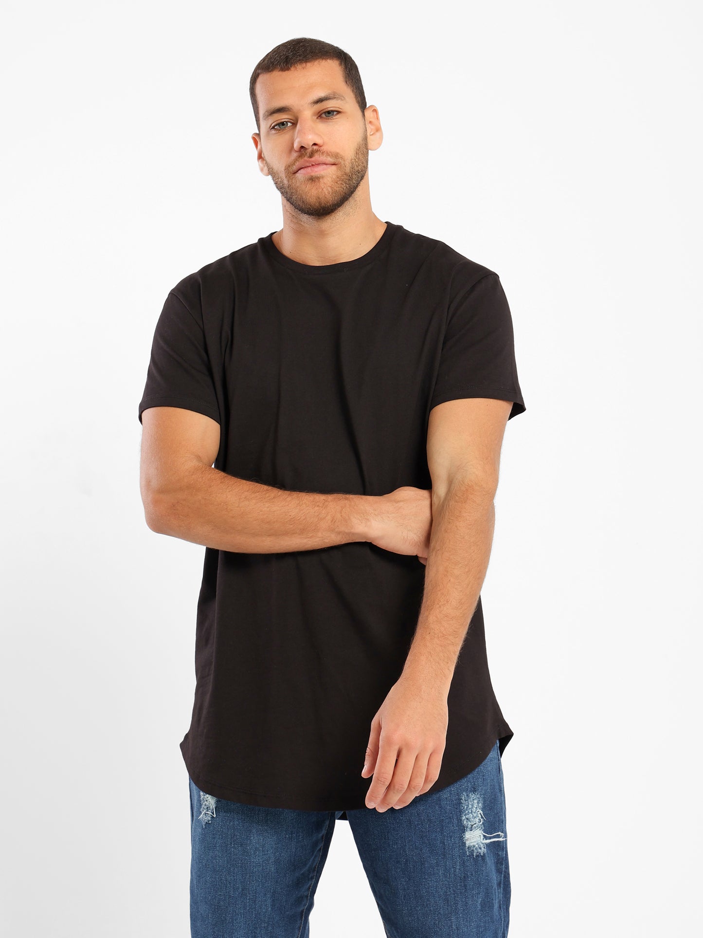 Basic Long Line Short Sleeve T-Shirt