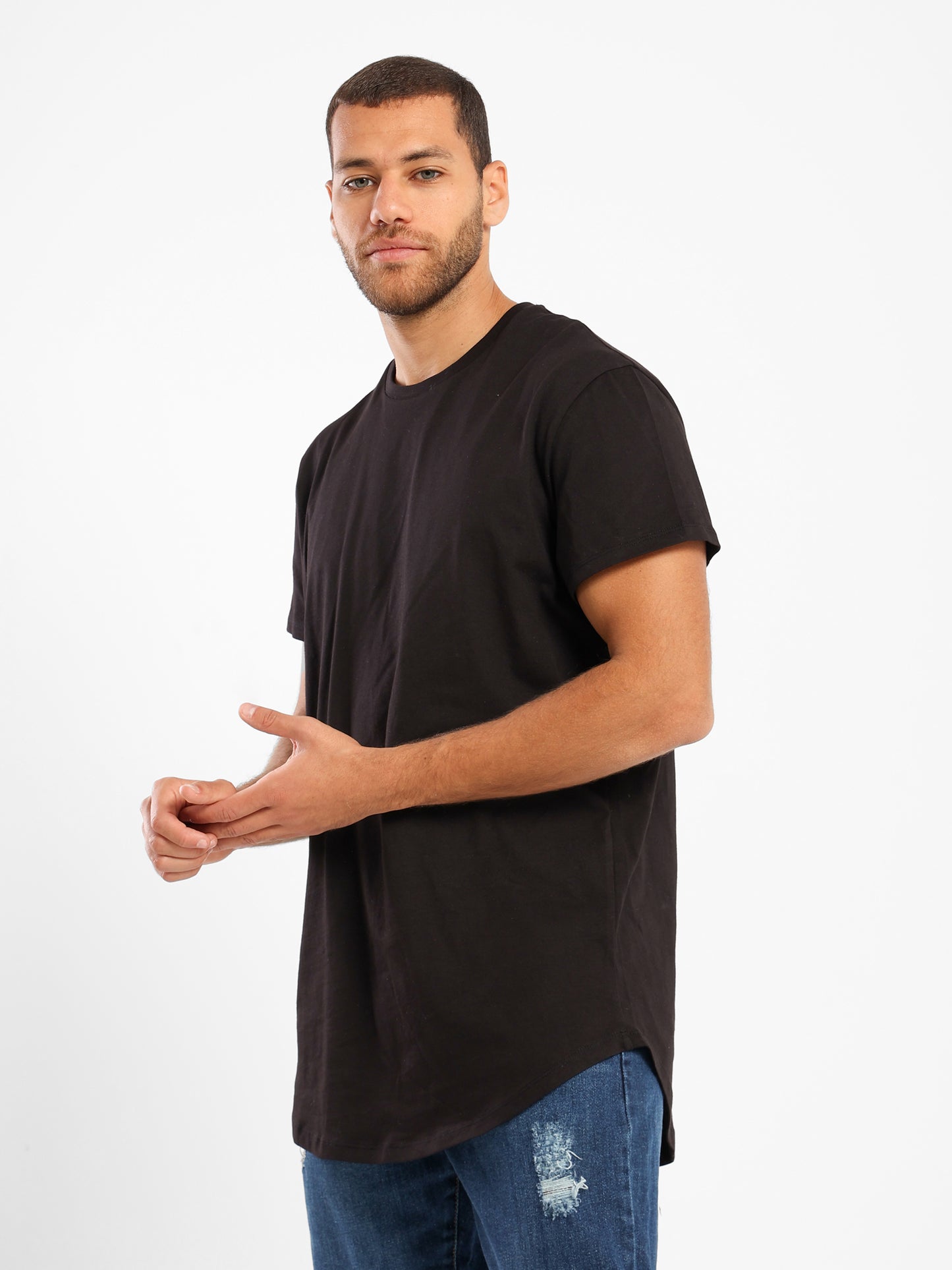 Basic Long Line Short Sleeve T-Shirt