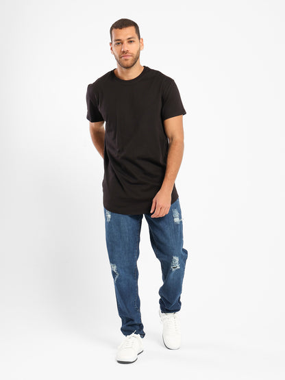 Basic Long Line Short Sleeve T-Shirt