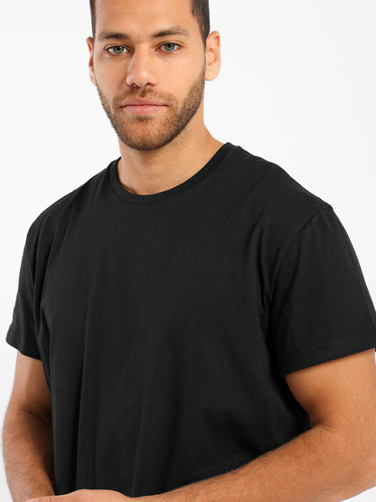 Basic Long Line Short Sleeve T-Shirt