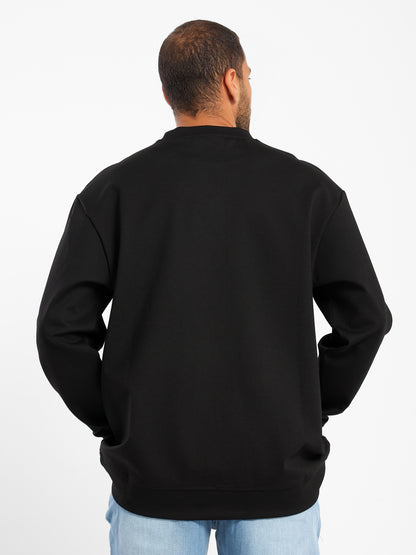 Rave On Embossed Print Regular Sweatshirt - Outlet