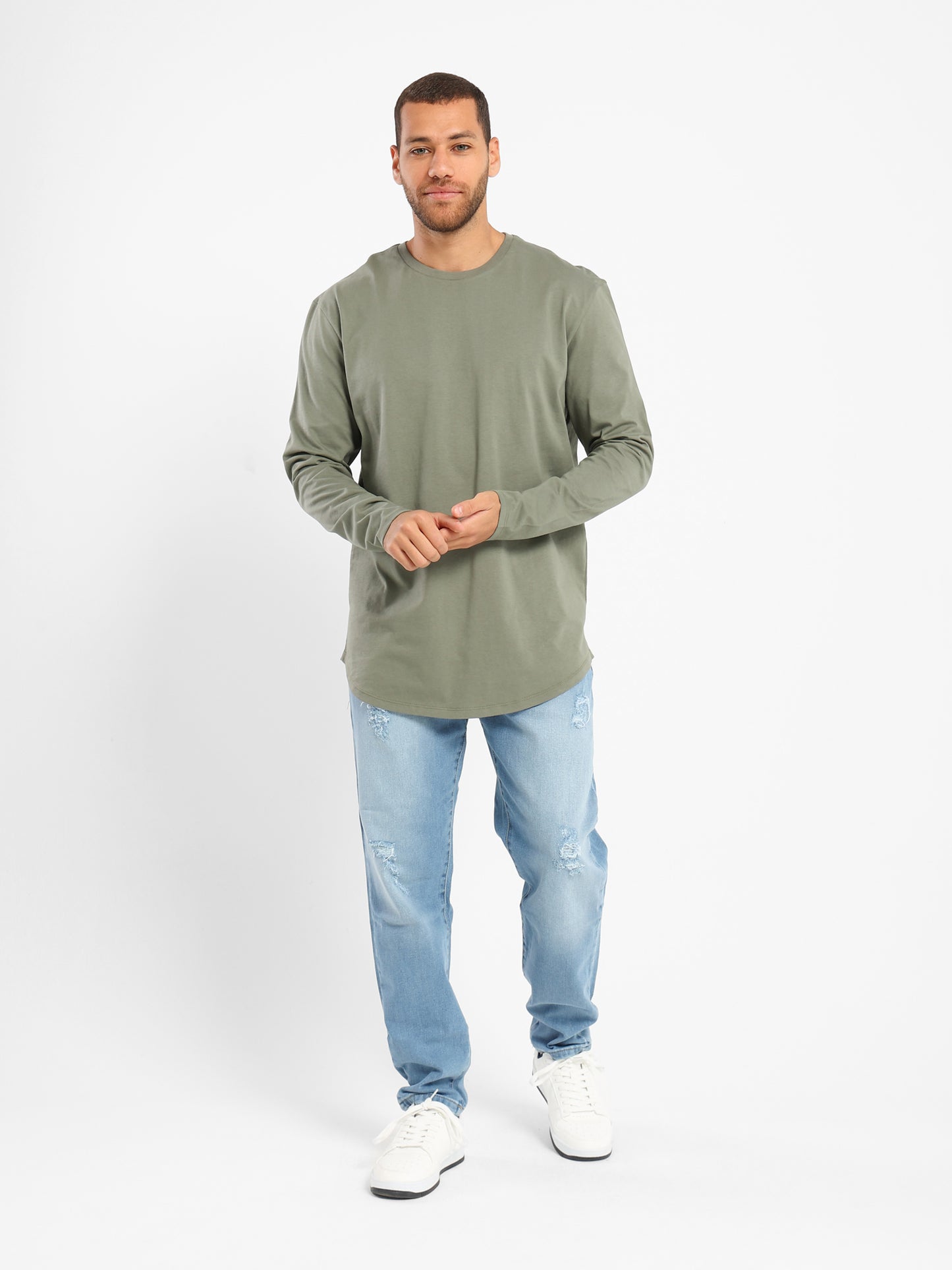 Basic Long Line Long Sleeve T-Shirt