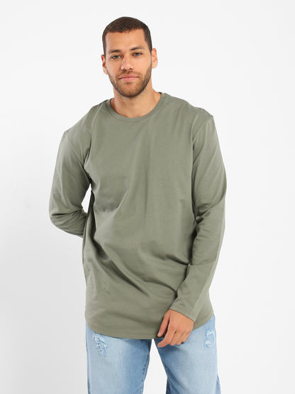 Basic Long Line Long Sleeve T-Shirt