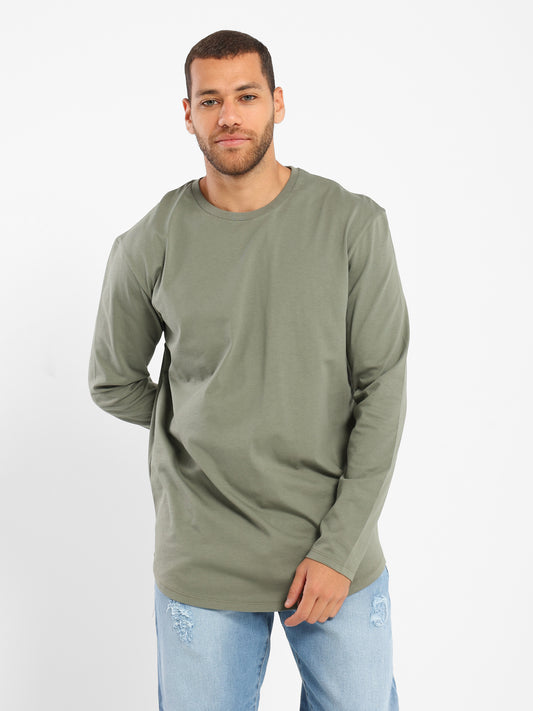 Basic Long Line Long Sleeve T-Shirt