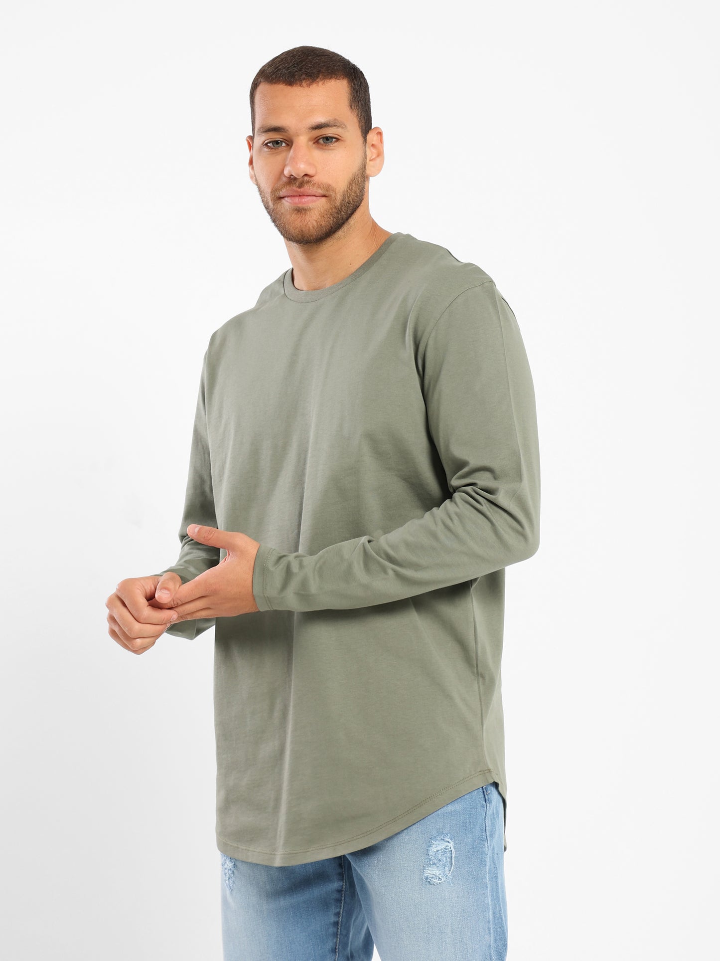 Basic Long Line Long Sleeve T-Shirt