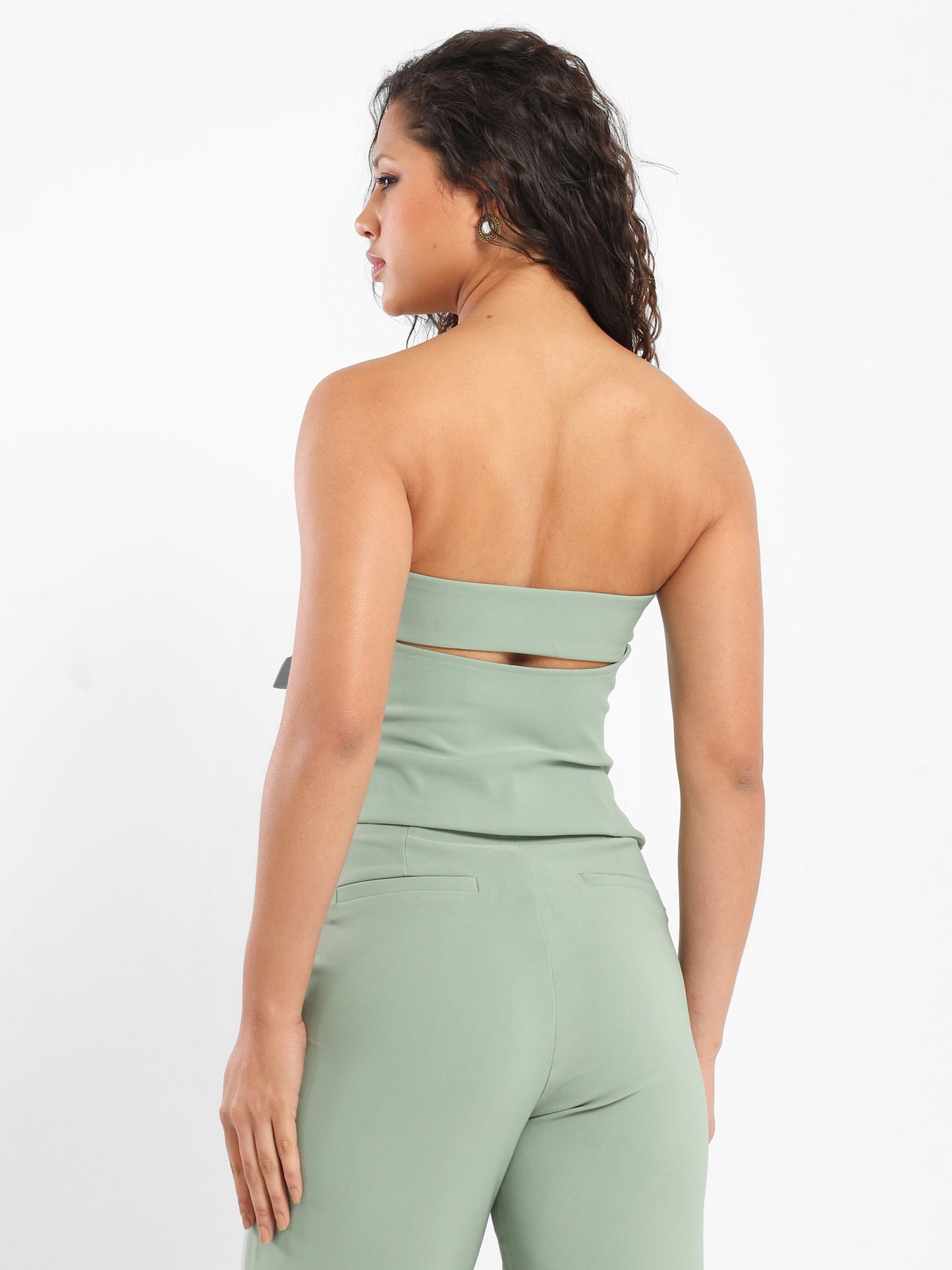Strapless Top with Buckle Detail