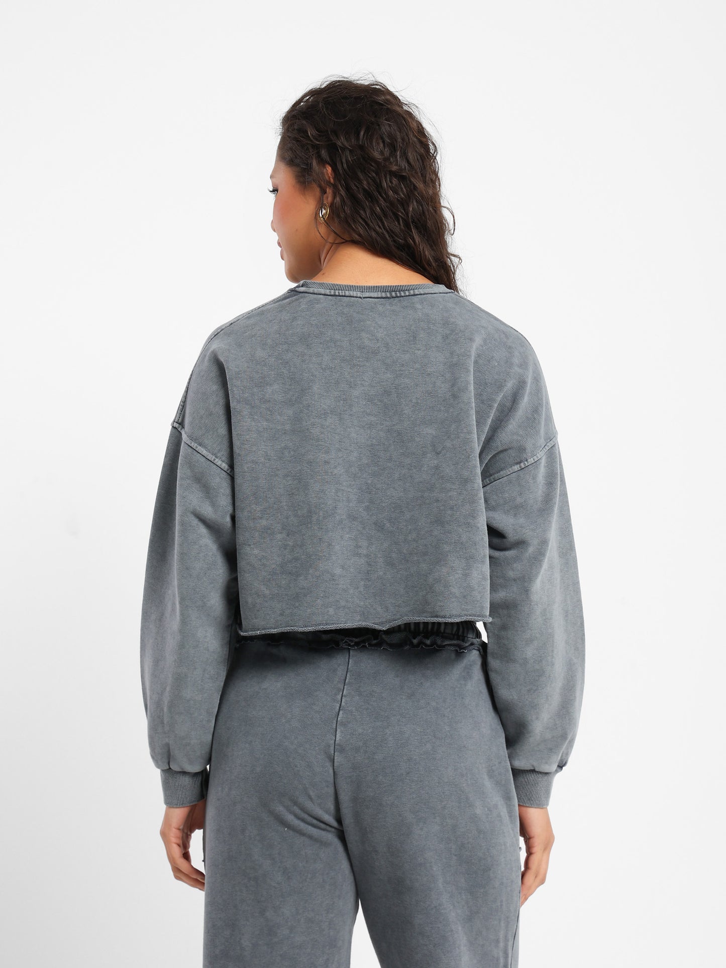 Unfinished Hems Sweatshirt