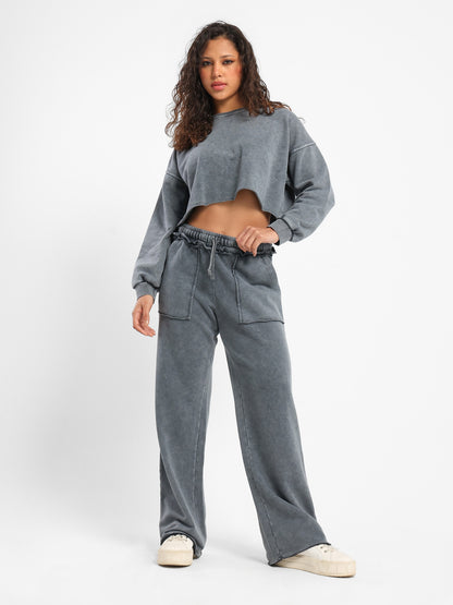 Unfinished Hems Sweatshirt