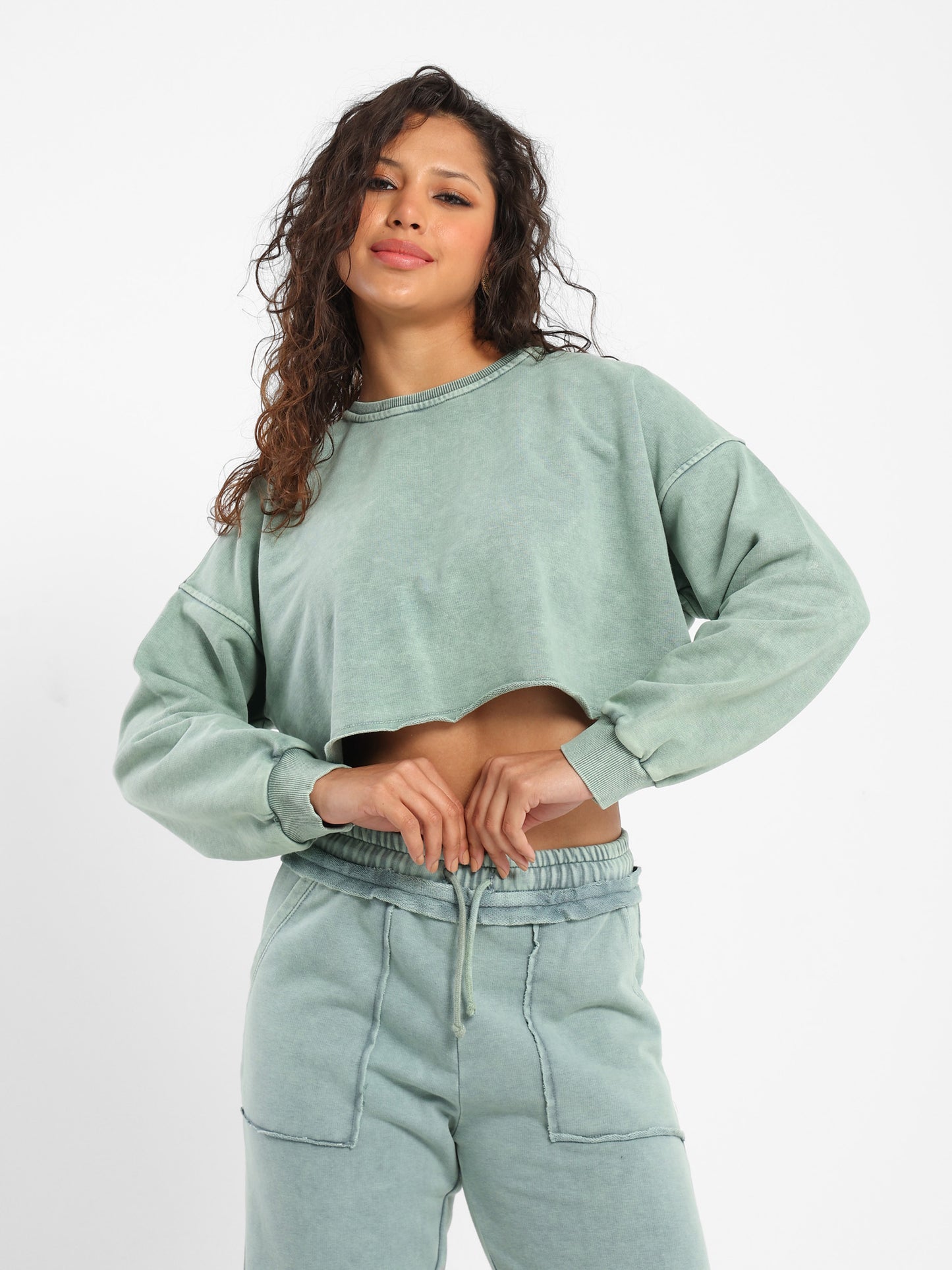 Unfinished Hems Sweatshirt