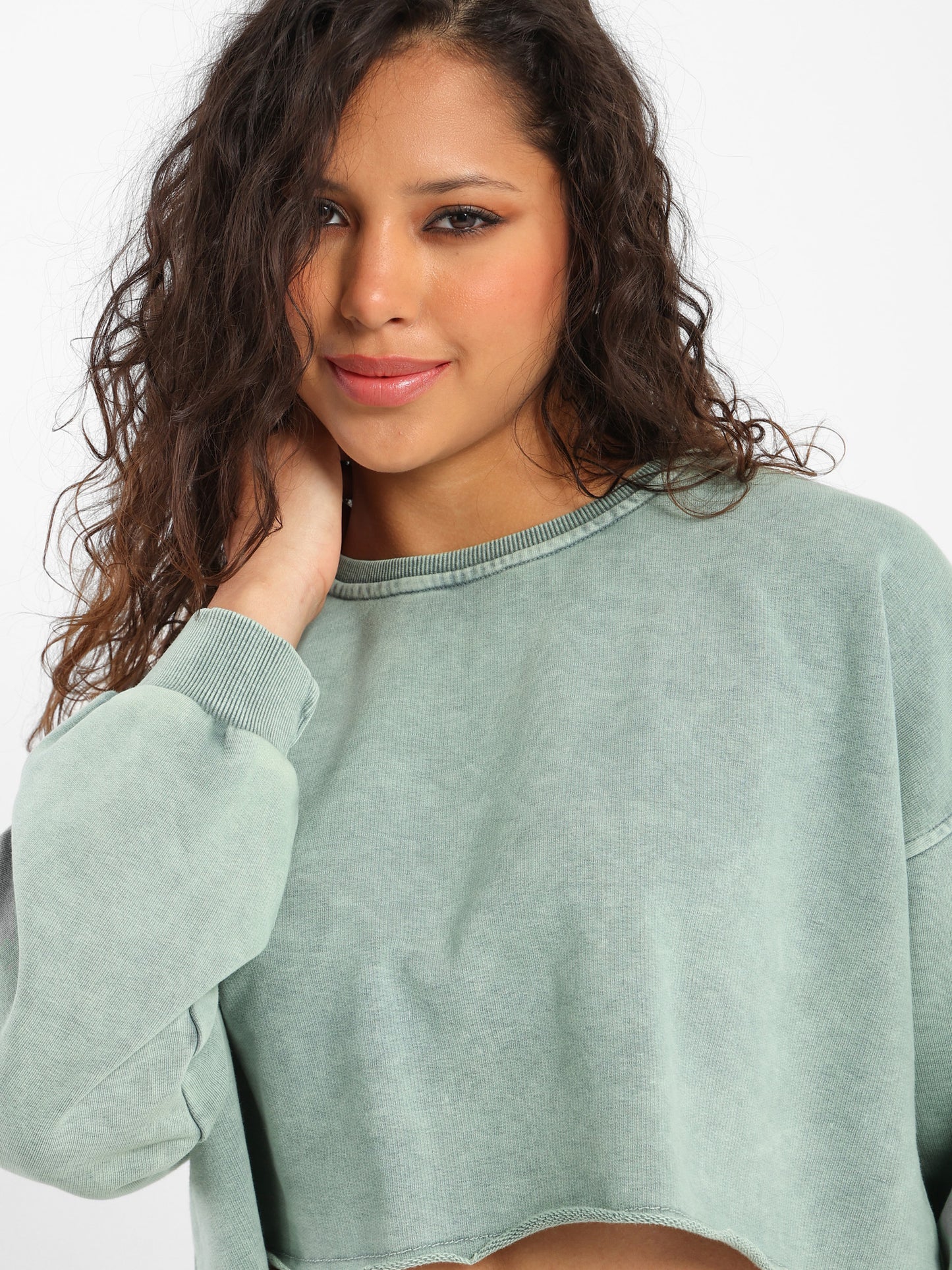 Unfinished Hems Sweatshirt