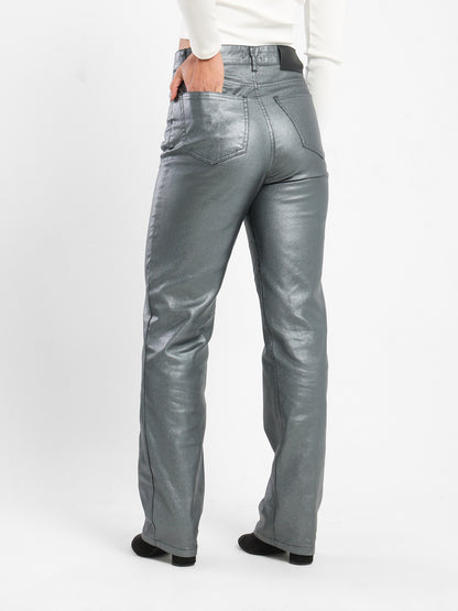 Jeans Straight Midb Rise Jeans With Foil