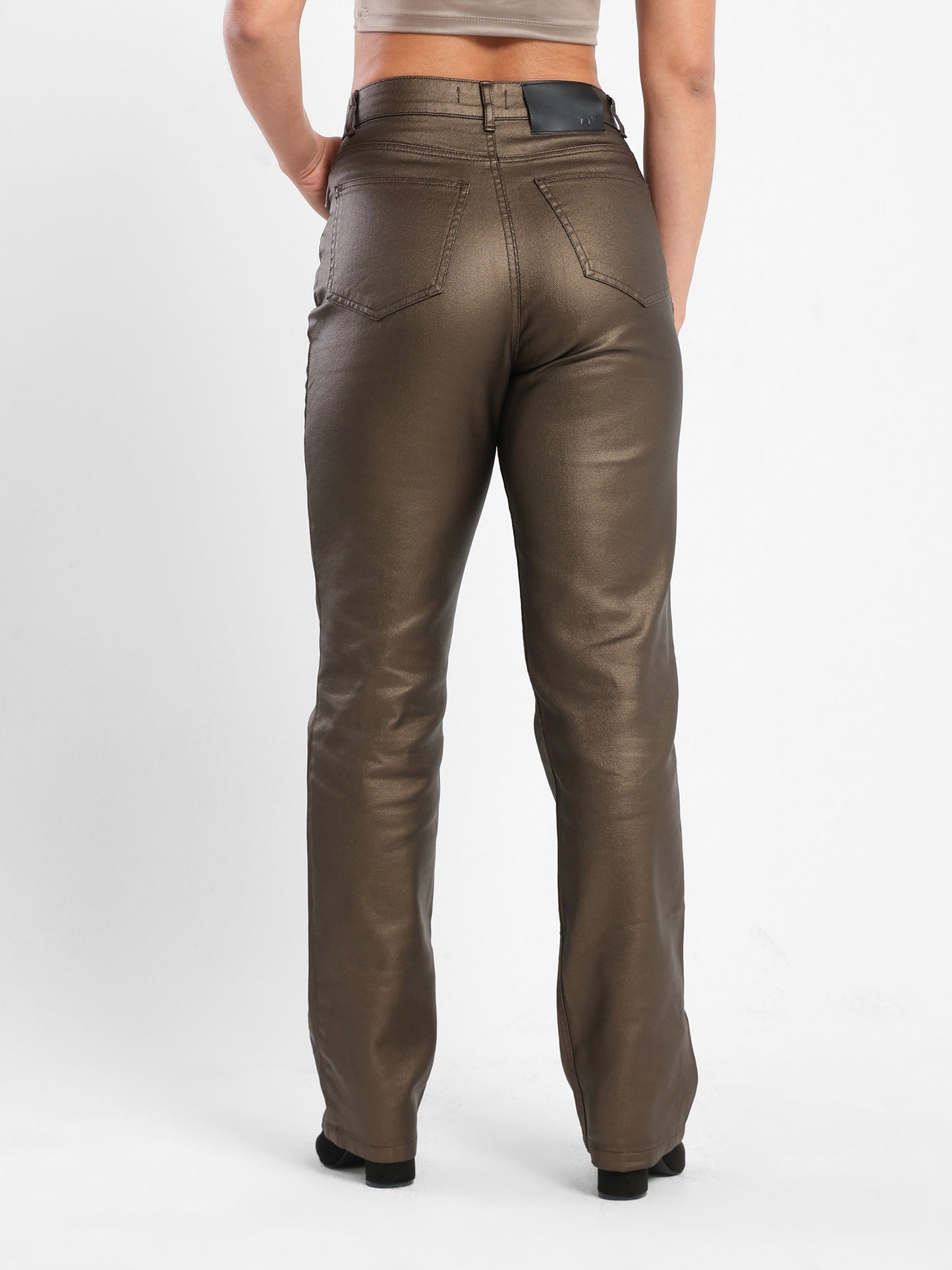 Jeans Straight Midb Rise Jeans With Foil