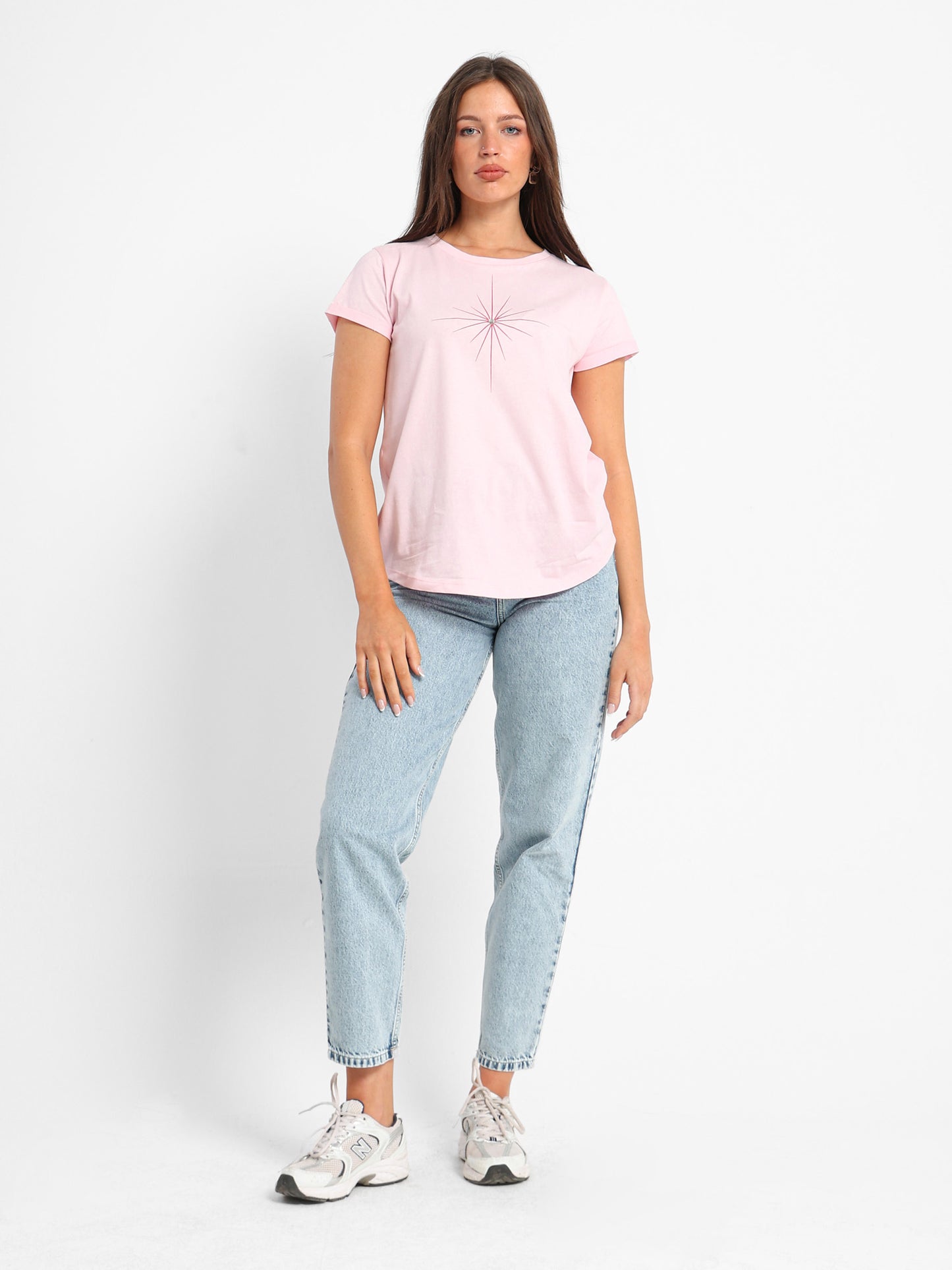 Rhinestone Heart Print T-Shirt