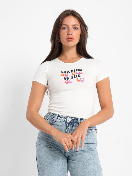 Colorful Text Print Baby Tee